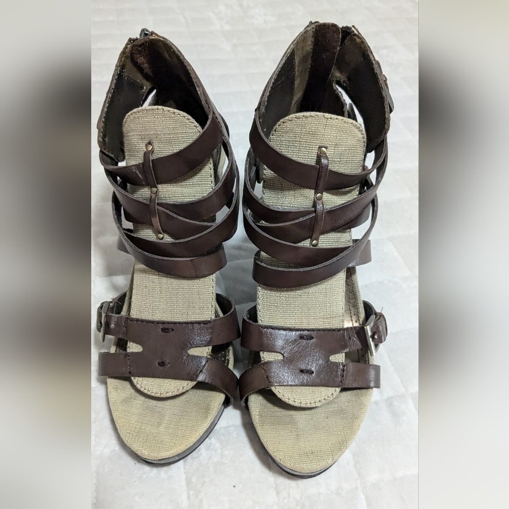 Sam Edelman Leather Strappy Heels 8M - Picture 3 of 12